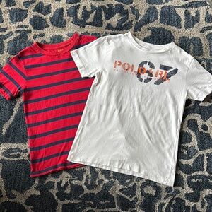 Polo Ralph Lauren Boys/Kids/toddler T Shirt/Tee/Top Sz 6/7 striped White Red